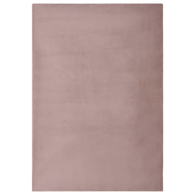 Tappeto in Pelliccia di Coniglio Finto 180x270 cm Rosa Anticato