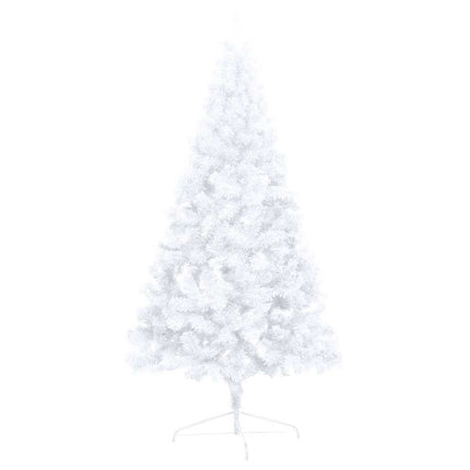 Set Albero Natale Artificiale a Metà LED Palline Bianco 180cm