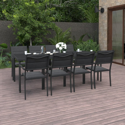Set da Pranzo per Giardino 9 pz in Acciaio
