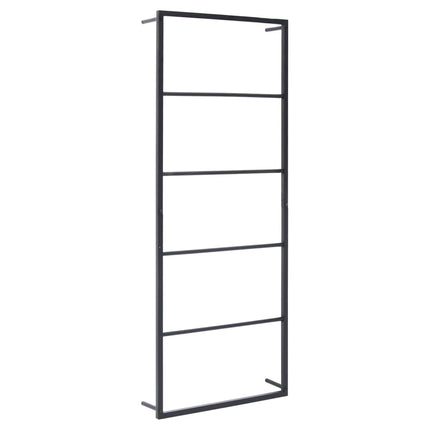 Portasciugamani Nero 45x10x115 cm in Acciaio