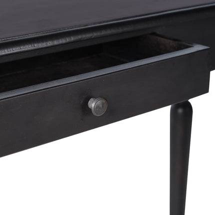 Tavolo Consolle Nero 110x30x75 cm in Legno Massello di Mogano