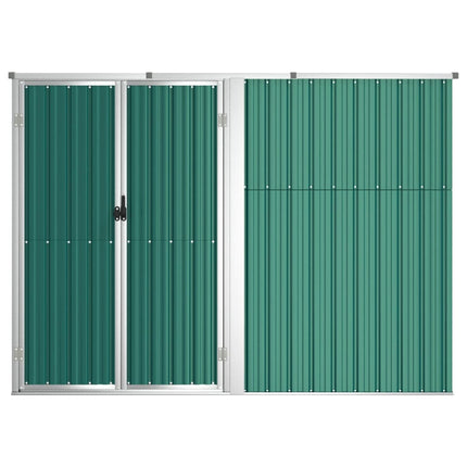 Capanno per Attrezzi Verde 225x89x161 cm in Acciaio Zincato