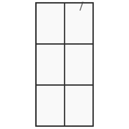 Parete Doccia Walk-in in Vetro Trasparente ESG Nera 80x195 cm