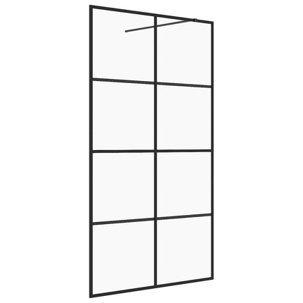 Parete per Doccia Walk-in Vetro Trasparente ESG 100x195cm Nera