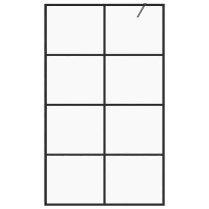 Parete per Doccia Walk-in Vetro Trasparente ESG 100x195cm Nera