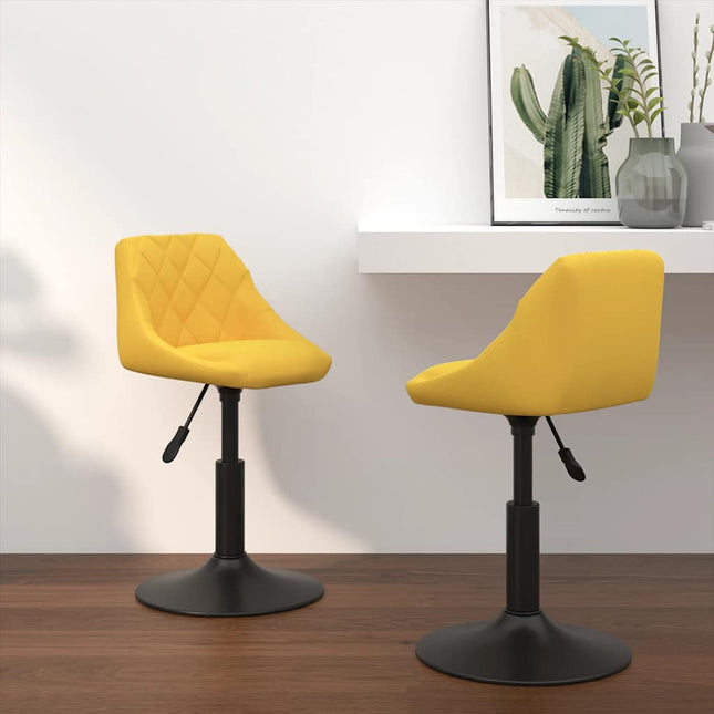 Sedie da Pranzo Girevoli 2 pz Giallo Senape in Velluto