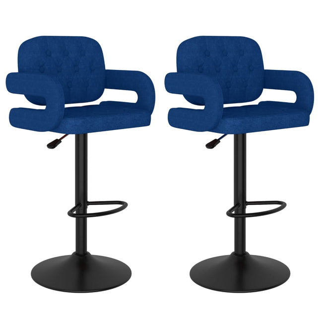 Sgabelli da Bar 2 pz Blu in Tessuto
