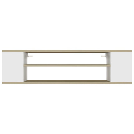 Mobile TV Pensile Bianco Rovere Sonoma 100x30x26,5 Multistrato