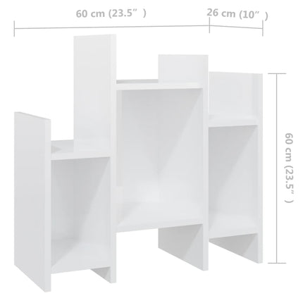 Credenza Bianco Lucido 60x26x60 cm in Legno Multistrato