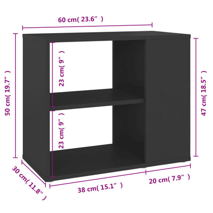 Credenza Grigia 60x30x50 cm in Legno Multistrato