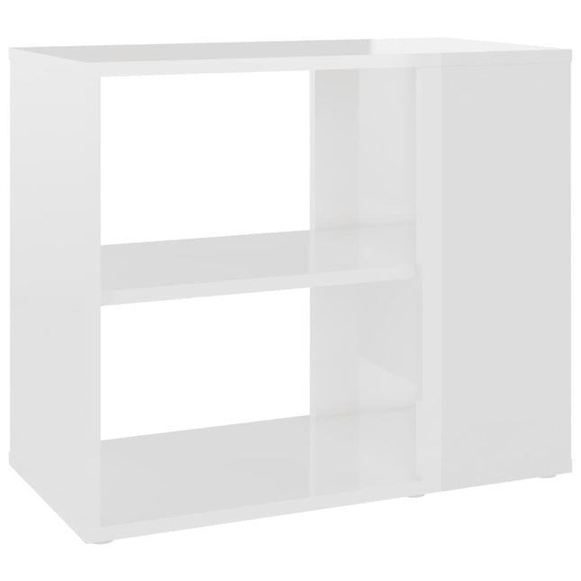 Credenza Bianco Lucido 60x30x50 cm in Legno Multistrato