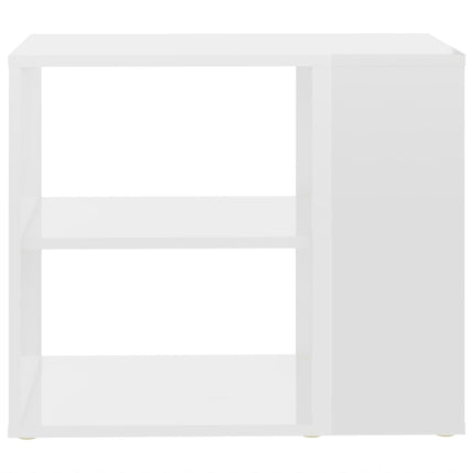 Credenza Bianco Lucido 60x30x50 cm in Legno Multistrato