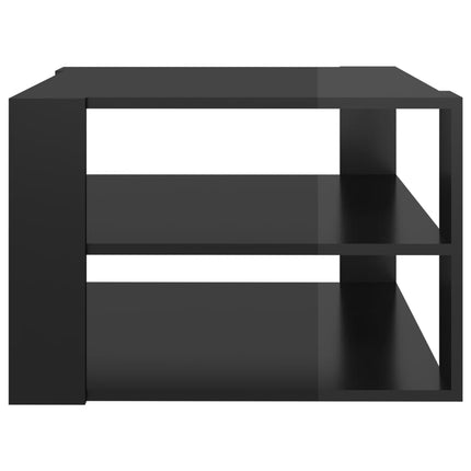 Tavolino da Salotto Nero Lucido 60x60x40 cm Legno Multistrato