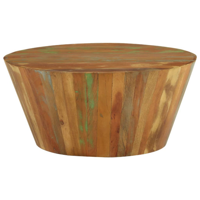 Tavolino da Salotto Ã˜65x31 cm in Legno Massello di Recupero