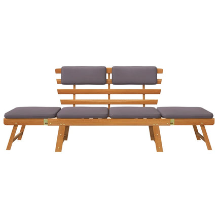 Panca da Giardino con Cuscini 2-in-1 190 cm in Acacia Massello