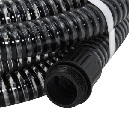 Tubo di Aspirazione con Raccordi in Ottone Nero 1,1" 25 m PVC