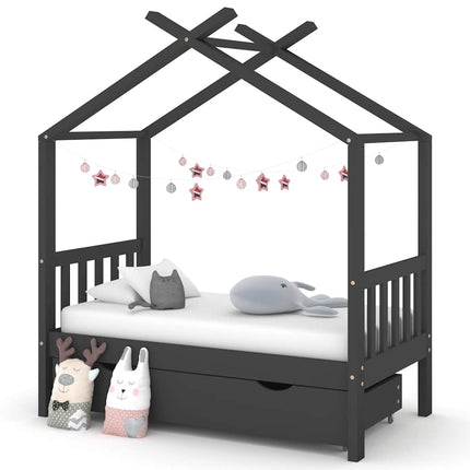 Giroletto per Bambini con Cassetto in Legno di Pino 70x140cm