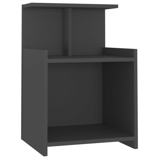 Comodino Grigio 40x35x60 cm in Legno Multistrato