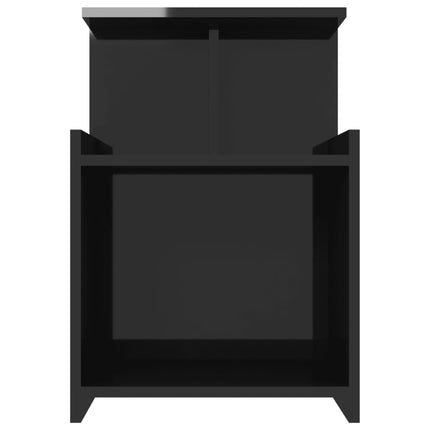Comodino Nero Lucido 40x35x60 cm in Legno Multistrato