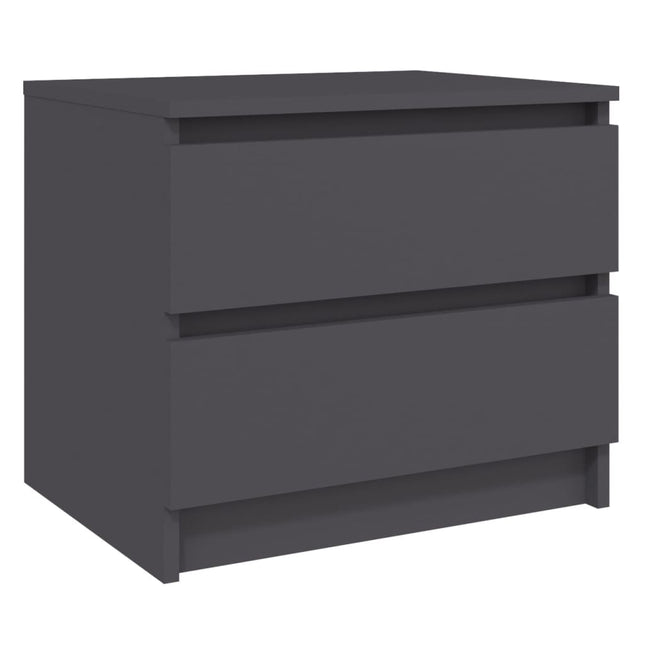 Comodino Grigio 50x39x43,5 cm in Legno Multistrato