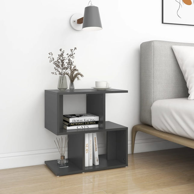 Comodini 2pz Grigi 50x30x51,5 cm in Legno Multistrato