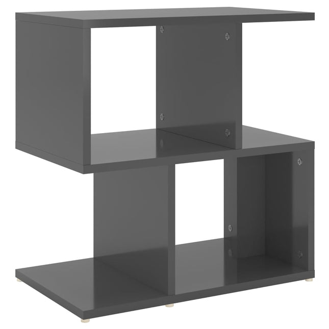 Comodino Grigio Lucido 50x30x51,5 cm in Legno Multistrato