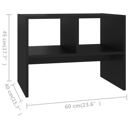 Tavolino Nero 60x40x45 cm in Legno Multistrato
