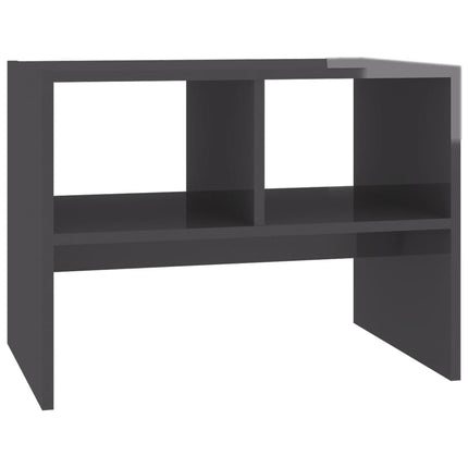 Tavolino Grigio Lucido 60x40x45 cm in Legno Multistrato