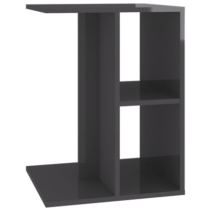 Tavolino Grigio Lucido 60x40x45 cm in Legno Multistrato