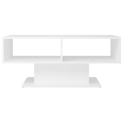 Tavolino da Salotto Bianco 103,5x50x44,5cm in Legno Multistrato