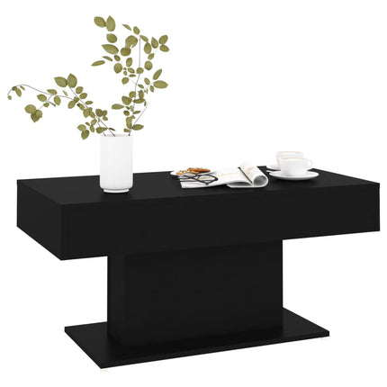 Tavolino da Salotto Nero 96x50x45 cm in Legno Multistrato