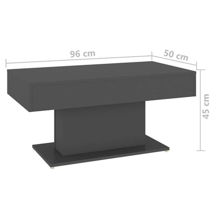Tavolino da Salotto Grigio 96x50x45 cm in Legno Multistrato