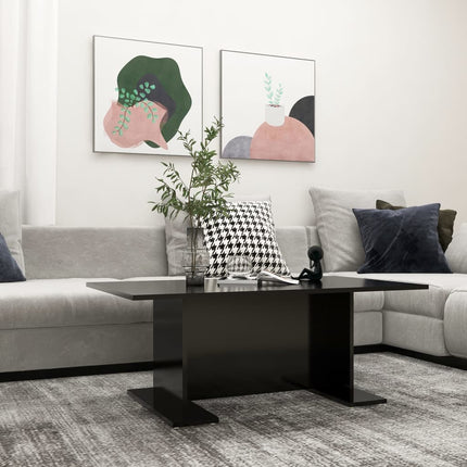 Tavolino da Salotto Nero 103,5x60x40 cm in Legno Multistrato