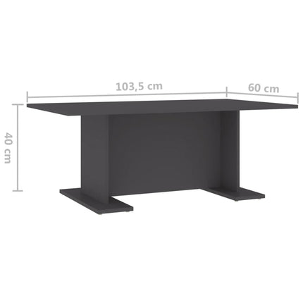 Tavolino da Salotto Grigio 103,5x60x40 cm in Legno Multistrato