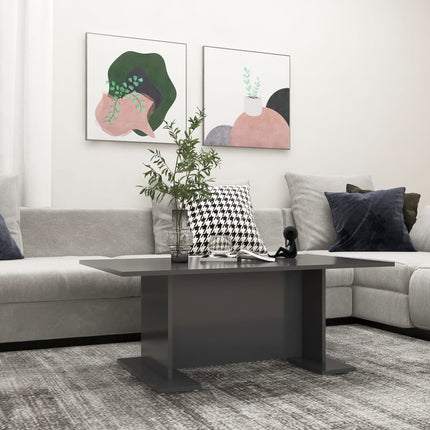 Tavolino da Salotto Grigio 103,5x60x40 cm in Legno Multistrato