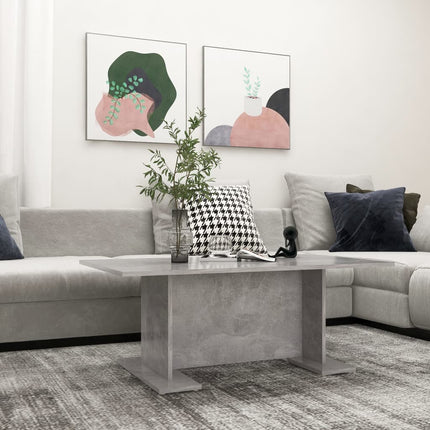 Tavolino Salotto Grigio Cemento 103,5x60x40cm Legno Multistrato