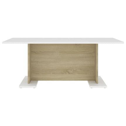 Tavolino Bianco e Rovere Sonoma 103,5x60x40cm Legno Multistrato