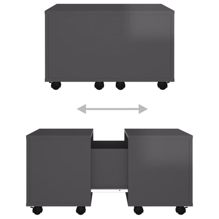 Tavolino da Salotto Grigio Lucido 60x60x38 cm Legno Multistrato