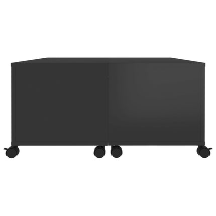 Tavolino da Salotto Nero Lucido 75x75x38 cm Legno Multistrato