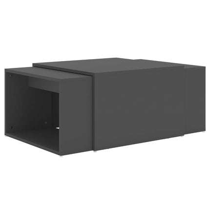 Set Tavolini Incastro Grigio 3pz 60x60x38 cm Legno Multistrato