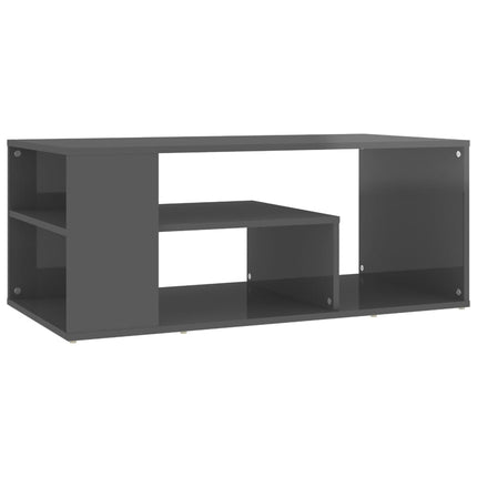 Tavolino da Salotto Grigio Lucido 100x50x40cm Legno Multistrato
