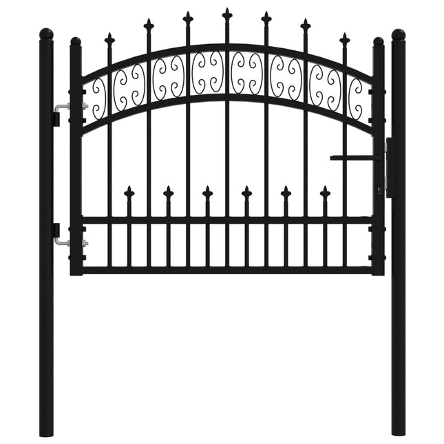 Recinzione Cancello con Punta a Lancia Nera 103x120cm Acciaio