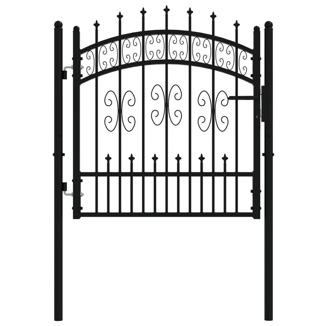 Recinzione Cancello con Punta a Lancia Nera 103x150cm Acciaio
