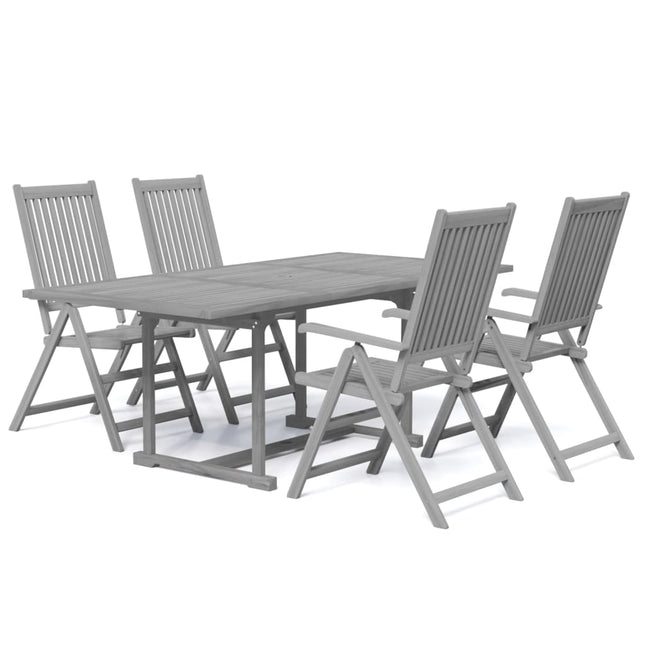 Set da Pranzo per Giardino 5 pz in Legno Massello di Acacia