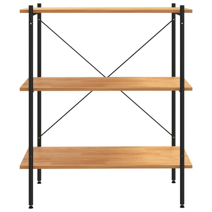 Scaffale con 3 Mensole Nero e Rovere 80x40x92 cm