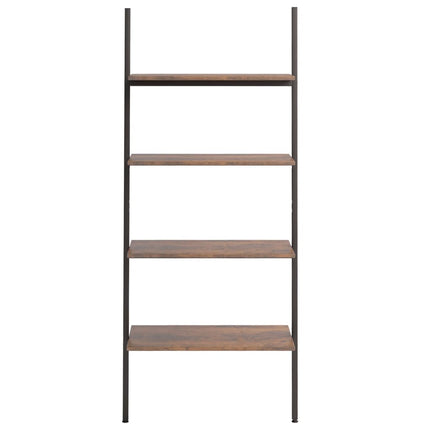 Scaffale Pendente 4 Livelli Marrone Scuro e Nero 64x34x150,5cm