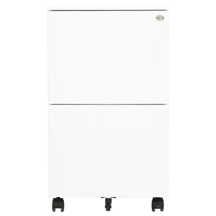 Schedario Mobile Bianco 39x45x67 cm in Acciaio