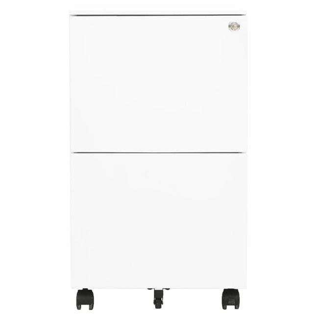 Schedario Mobile Bianco 39x45x67 cm in Acciaio
