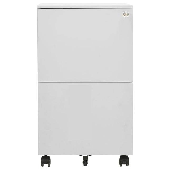 Schedario Mobile Grigio Chiaro 39x45x67 cm in Acciaio