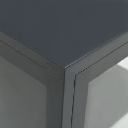Credenza Antracite 38x35x70 cm in Acciaio e Vetro